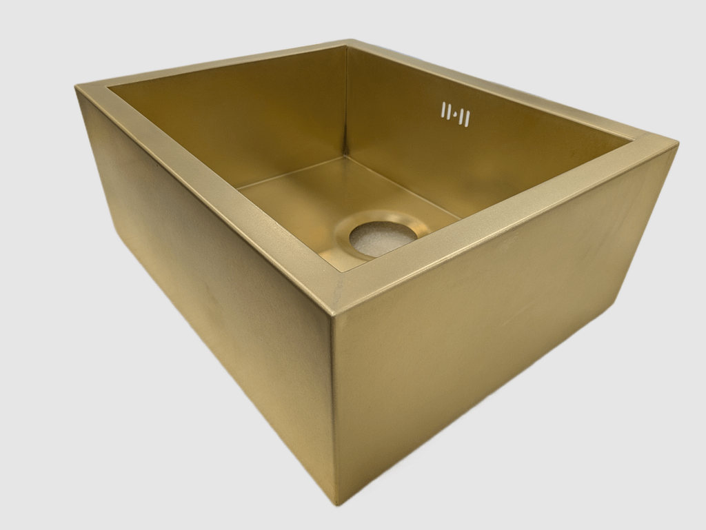 Brass bespoke belfast butler sink right side - Designs 05 Solid Brass belfast butler sink right side view
