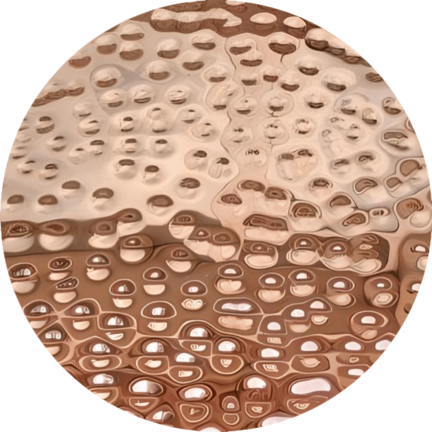 Copper sheet metal finishes example, Hammered copper sheet metal